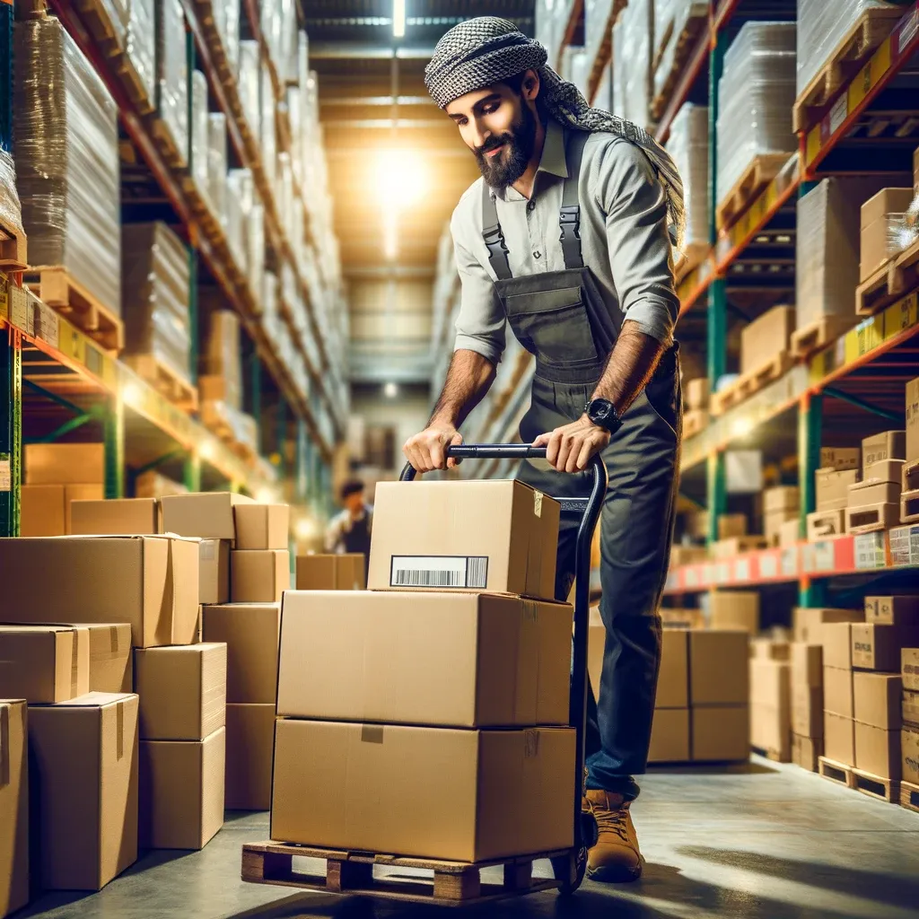Warehouse worker using Zebra technology