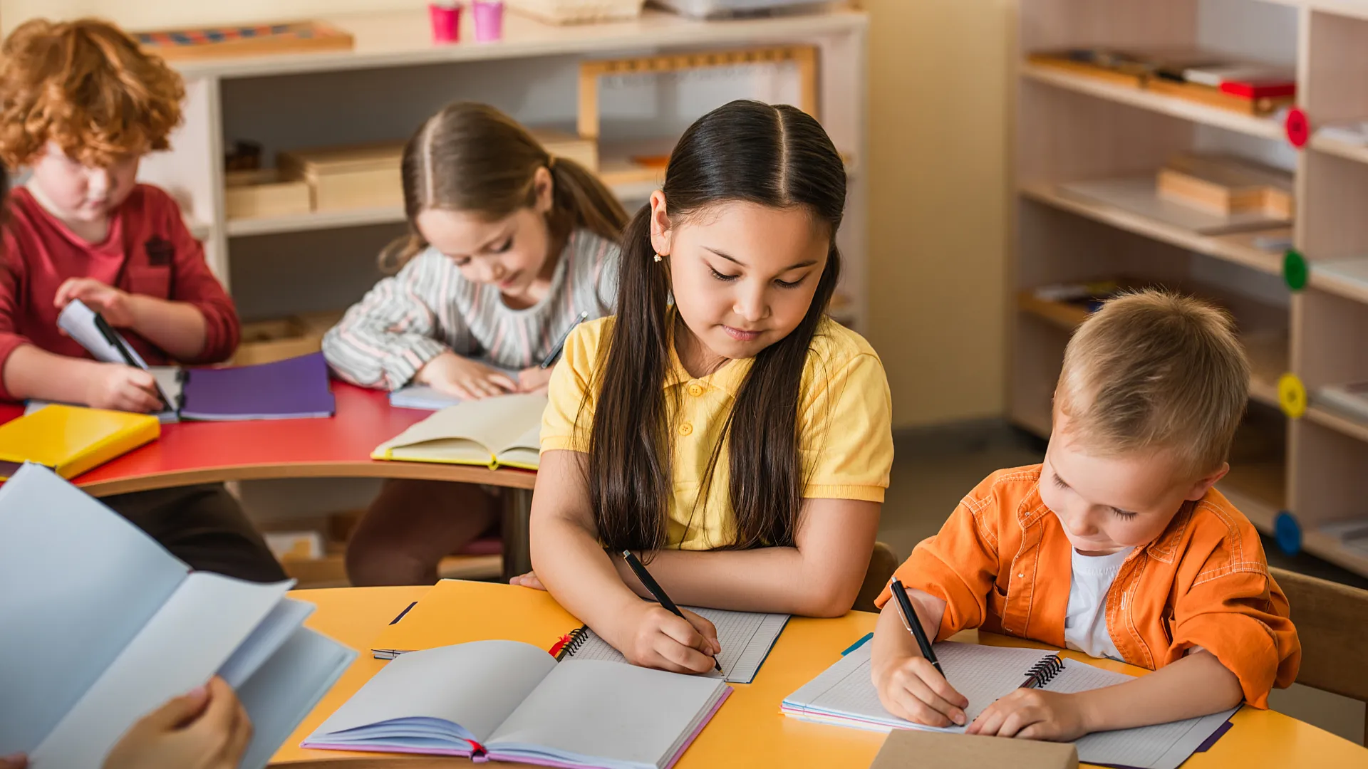 Children in elementary classroom - warehouse education and training